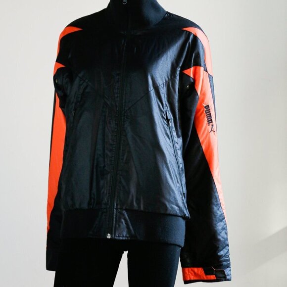 90 Puma Vintage Reversible Neon Orange NylonJacket - Picture 3 of 8